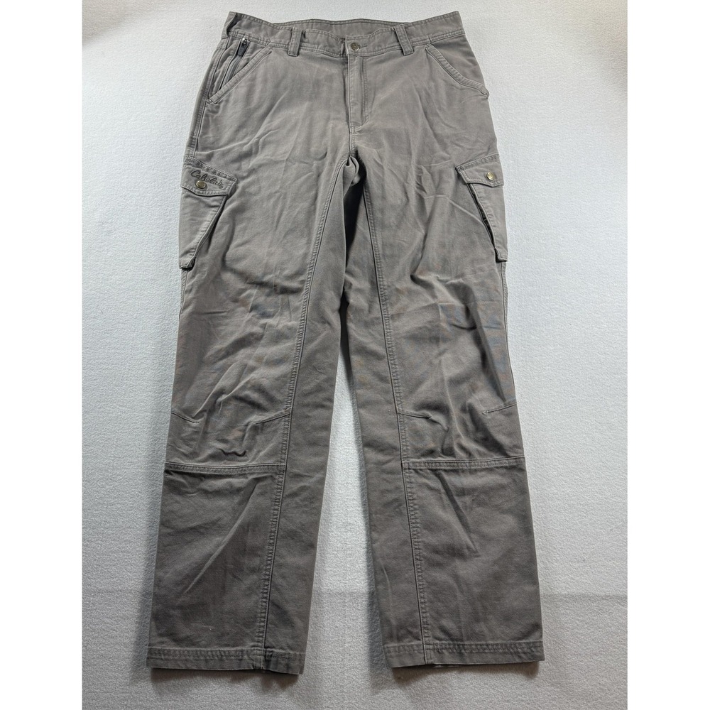 Cabela's Cargo Pants Mens 36x32 Gray Canvas Stretch Outdoor Workwear Hiking